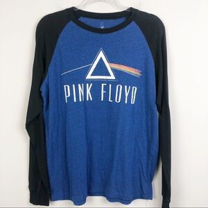 PINK FLOYD | Graphic Band Tee Raglan Long Sleeve Size Large Blue & Black